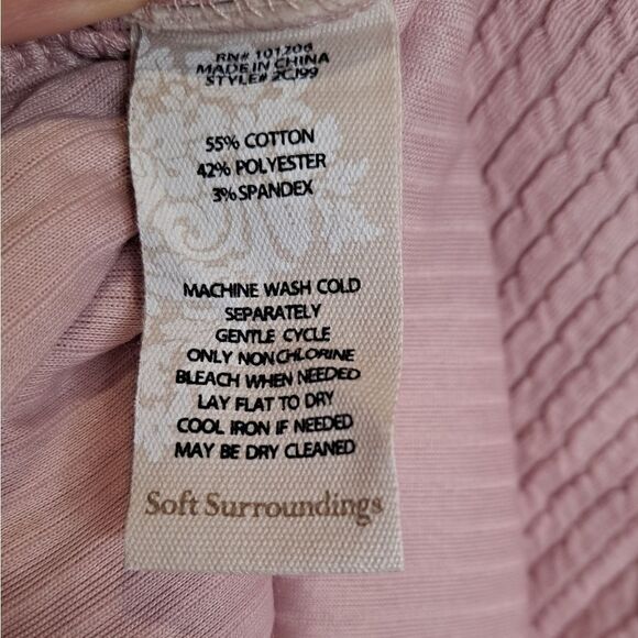 Soft Surroundings Oversized Pink Waffle Long Sleeve V-Neck W Side Pocket… - Picture 7 of 7